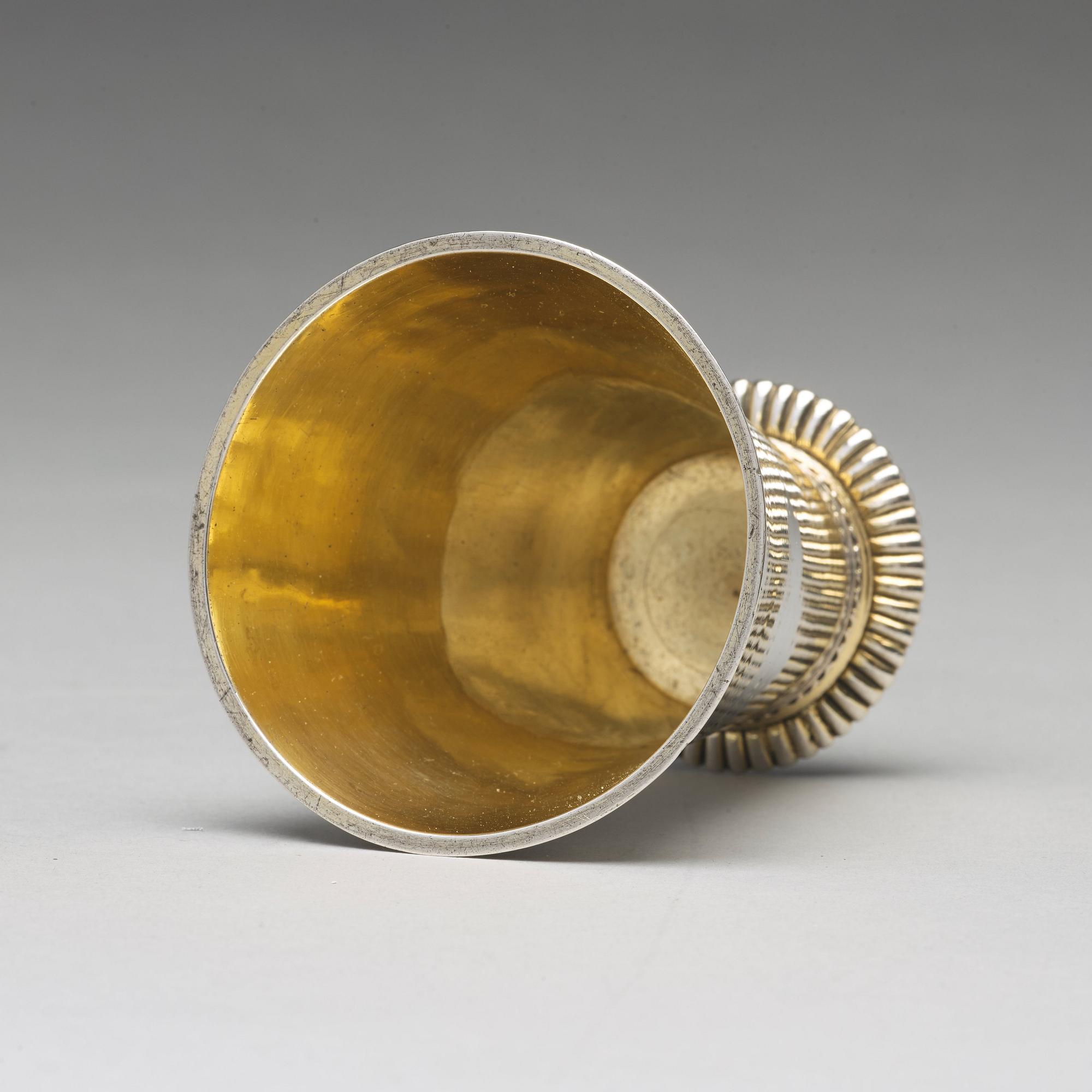 A Swedish 18th century parcel-gilt silver beaker, mark of Johan Ek, Gävle 1735.