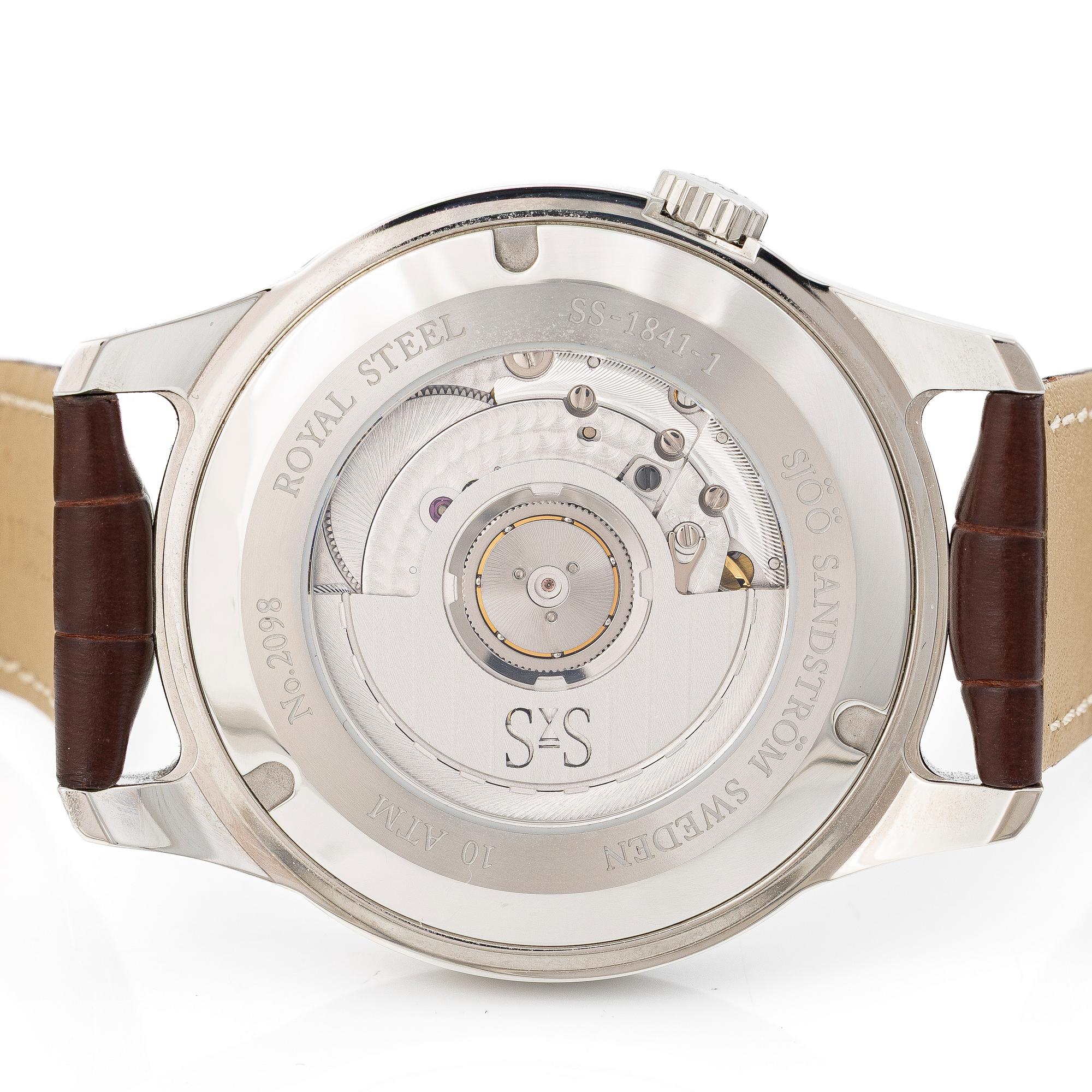 Sjöö Sandström, Royal Steel Classic, wristwatch, 41 mm.
