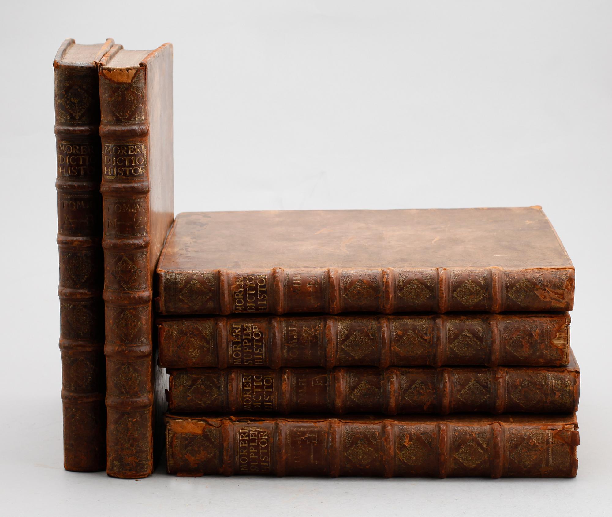 BÖCKER, 6 vol, "Le Grand Dictionaire Historique ou Le Melange Curieux l'Histoire Sacree et Profane", 1716/1724.