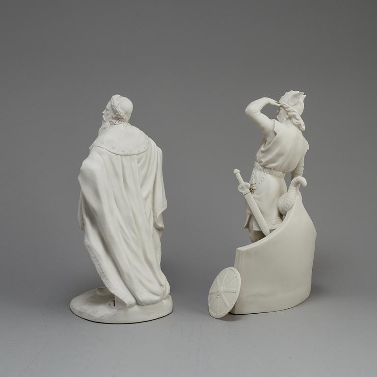 TWO PARIAN FIGURES, Rörstrand and Gustafsberg, ca 1900.