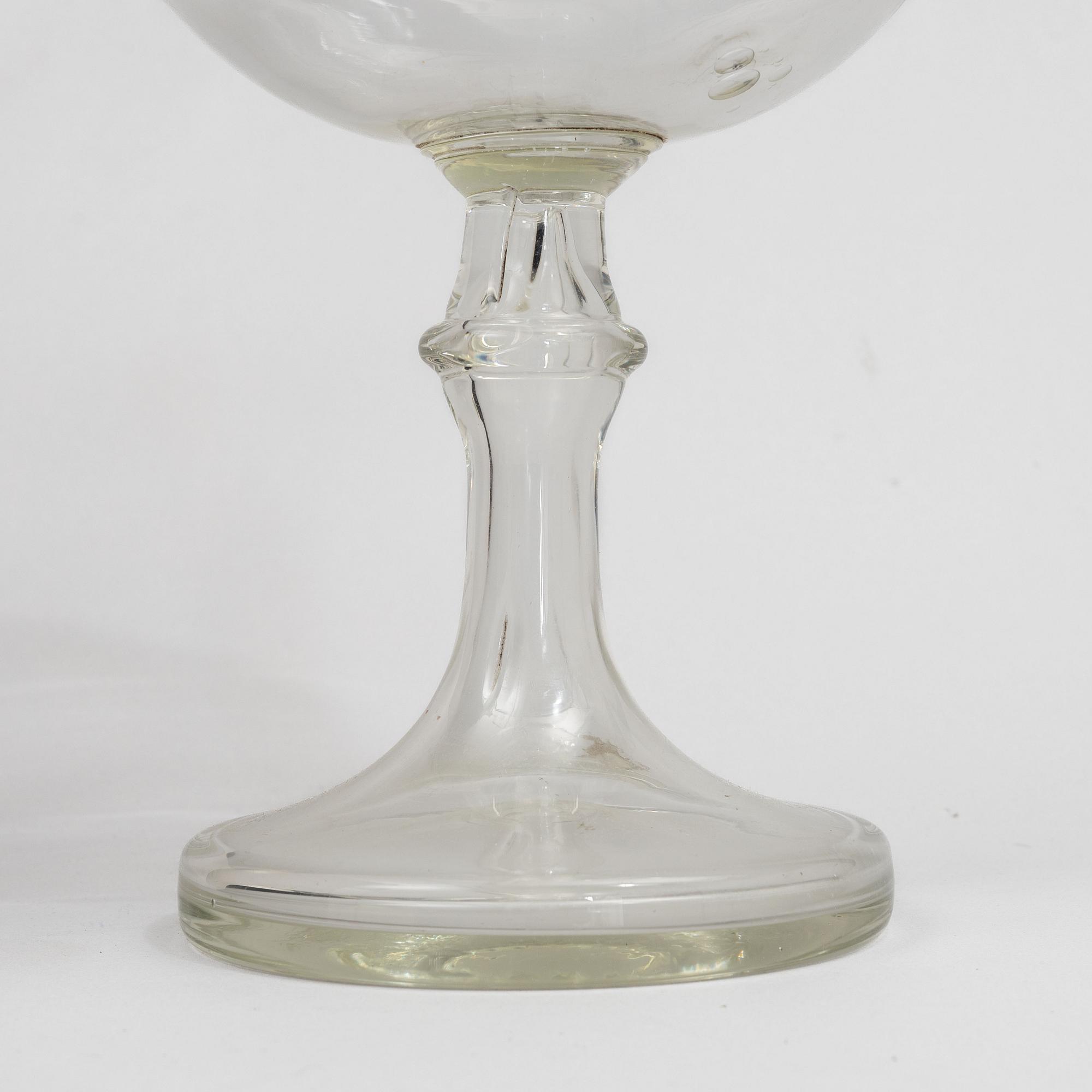 A glass fish-bowl, Sweden, 19th century.