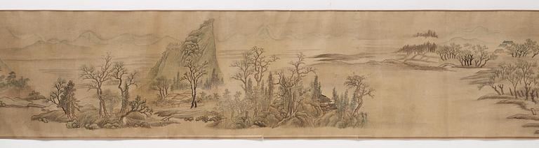 Yun Shouping (Nantian), attributed to, A Chinese scroll painting, attributed to Yun Shouping,  惲壽平; 1633 – 1690).