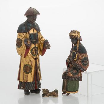 Three sculptures, China, late Qing dynasty.