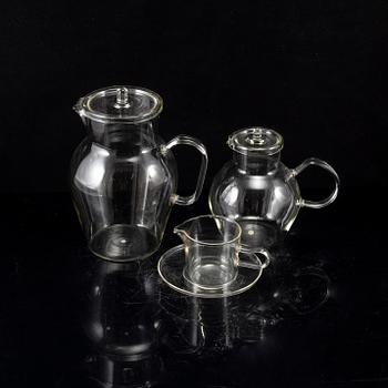 WILHELM WAGENFELD, 3 decanters, Jenaer Glaswerk, Schott & Gen, Tyskland.