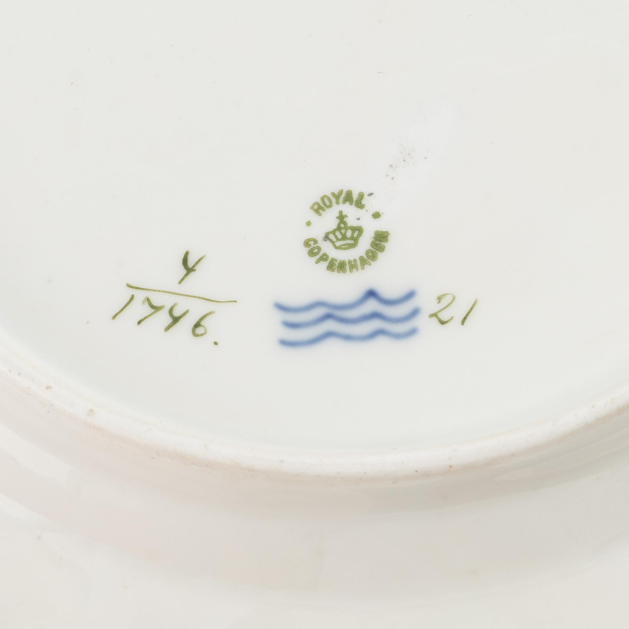 A porcelain bowl with saucer, Royal Copenhagen, Denmark.