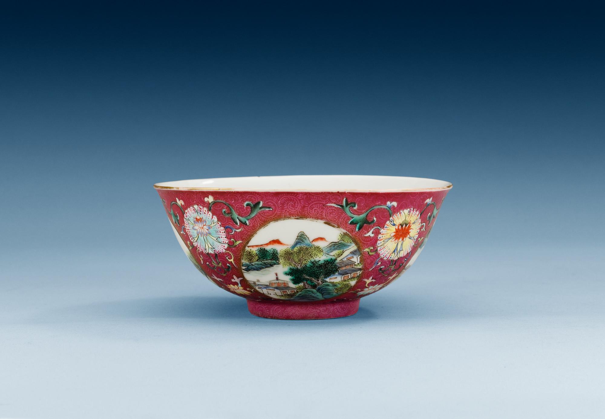 SKÅL, porslin. Sen Qing dynasti (1644-1912).