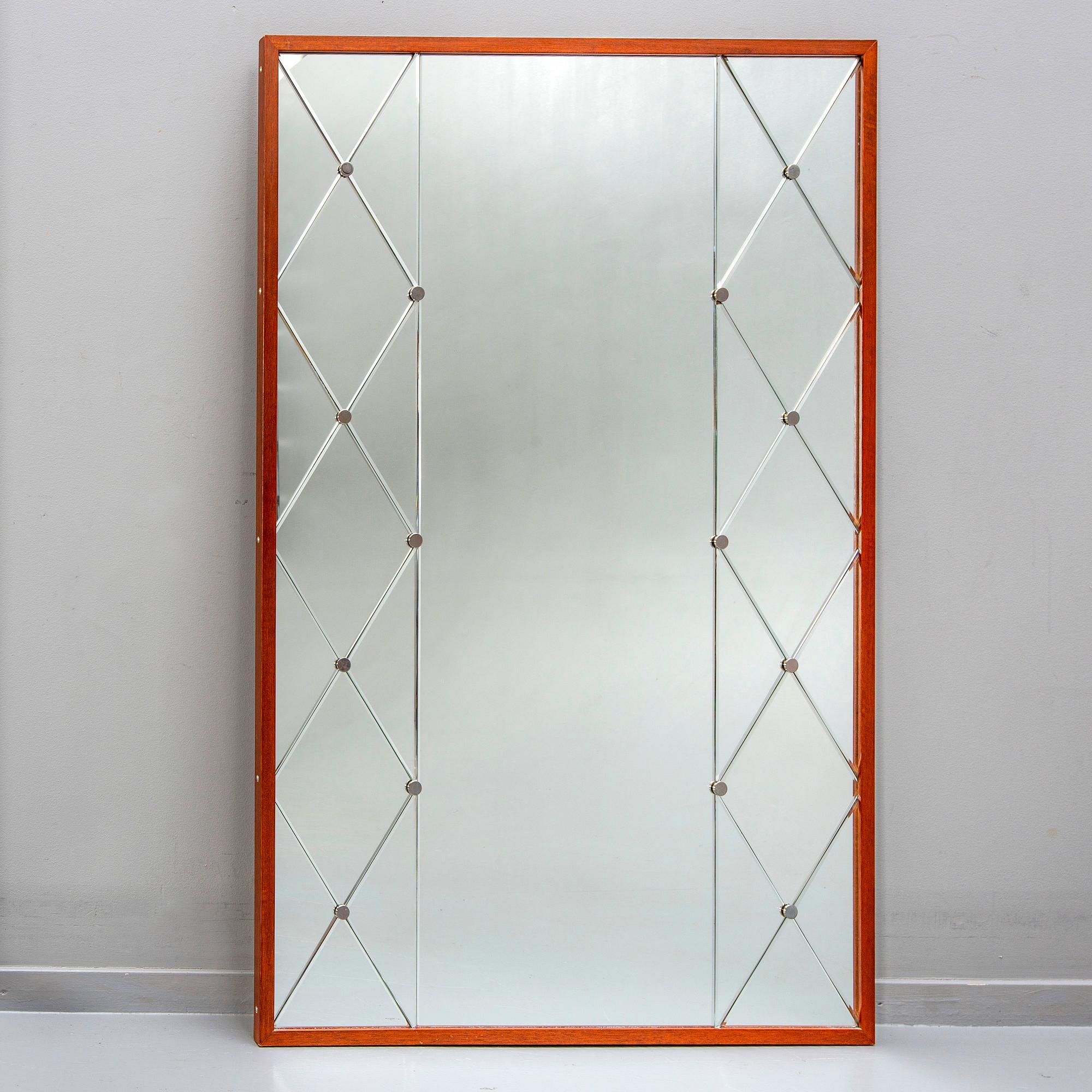 A G&T Hovmanstorp 1950/60s mahogany mirror.