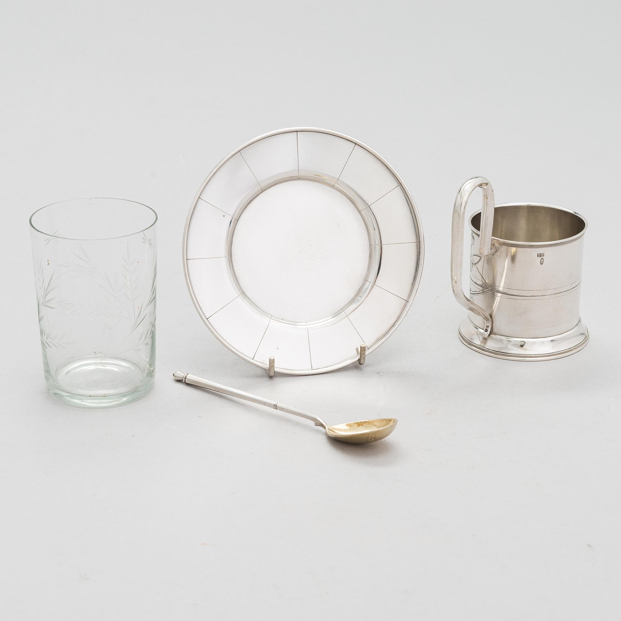 Teesetti, 4 osaa, hopeaa, Venäjä 1873-1917.