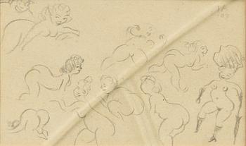 Ivar Arosenius, Model sketches, 2 pcs/double-sided.