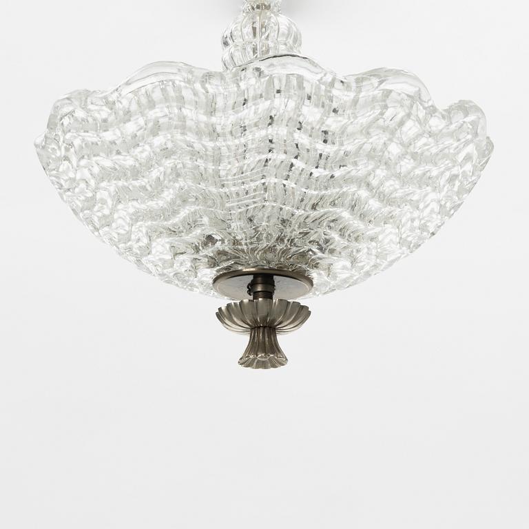 An Orrefors glass ceiling light, mid 20th Century.