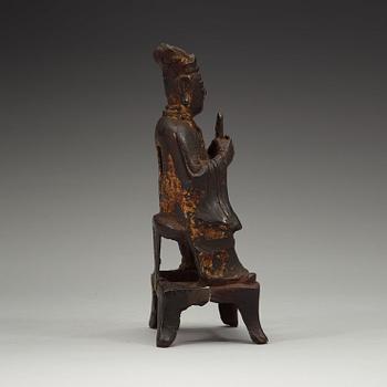 A bronze figure of a daoist deity, Ming dynasty (1368-1644).
