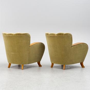 Fåtöljer, ett par, 1940-tal.