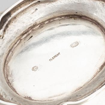 A silver sugarbox by Clement, Copenhagen 1880.