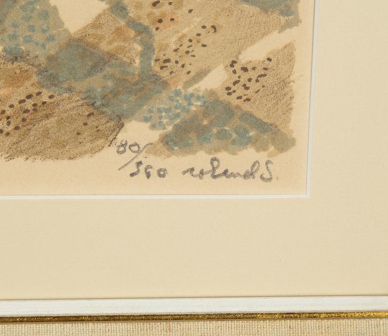 Roland Svensson, 2 färglitografier, signerade och numrerade, 1950-tal.