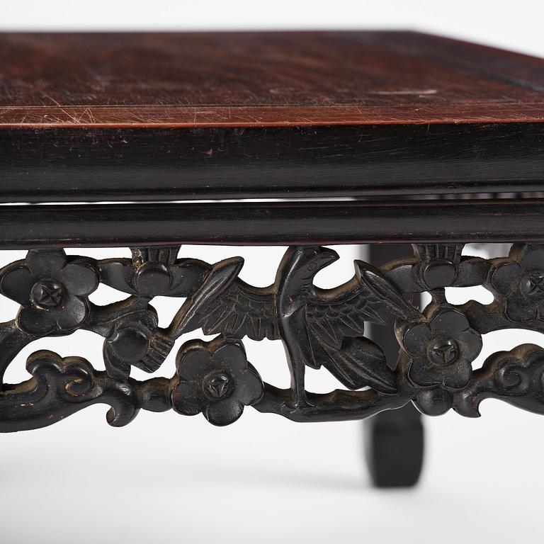 A Chinese hardwood kang table, late Qing dynasty.