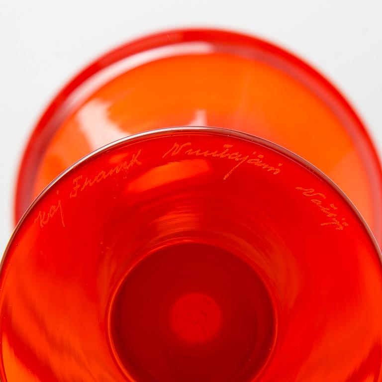 Kaj Franck, pikareita, 2 kpl, "Rosso", signeerattu Kaj Franck Nuutajärvi Notsjö.