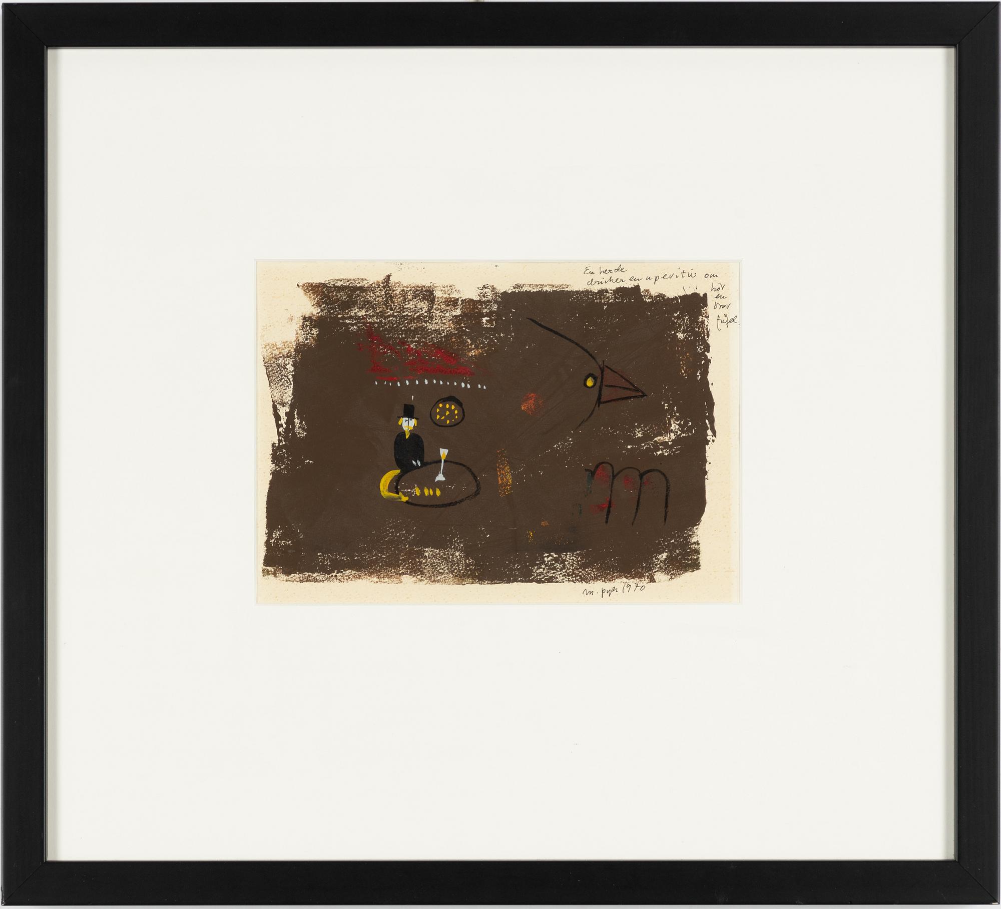 Madeleine Pyk, "En herde dricker en aperitiv och hör en stor fågel".