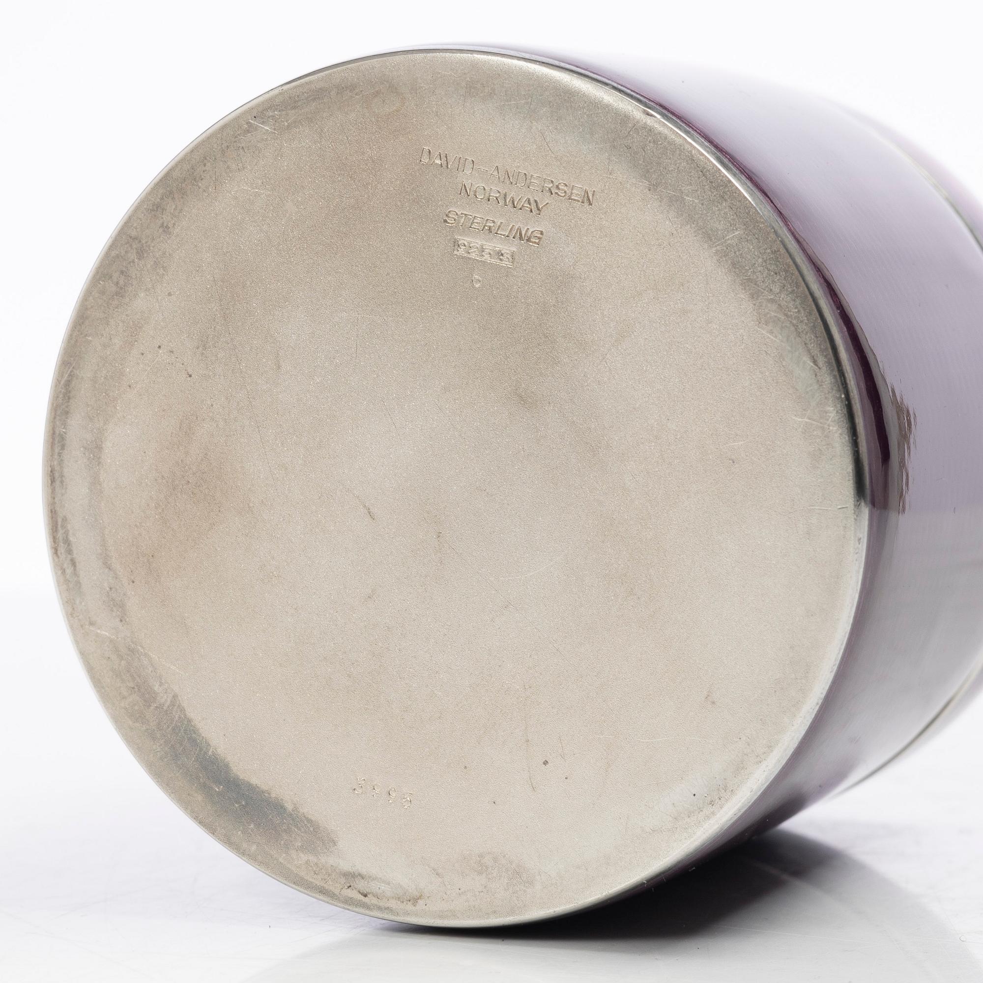 David Andersen, lockask, sterlingsilver och emalj, Norge, 1900-talets mitt.