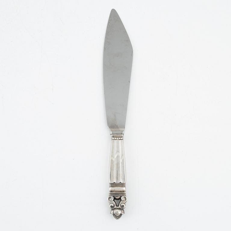 Johan Rohde, tårtkniv, sterlingsilver, "Konge/Acorn", Georg Jensen,
