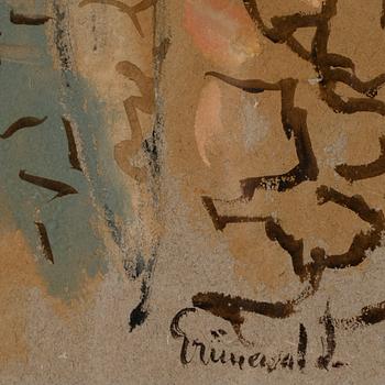 ISAAC GRÜNEWALD, gouache och blandteknik, sign.