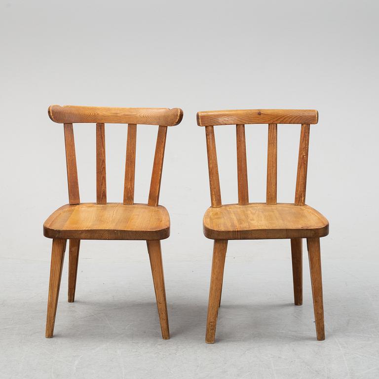 An Axel Einar Hjort "Utö" pine chair & A Nordiska Kompaniet "Ekerö" pine chair, 1930's and 1940's.