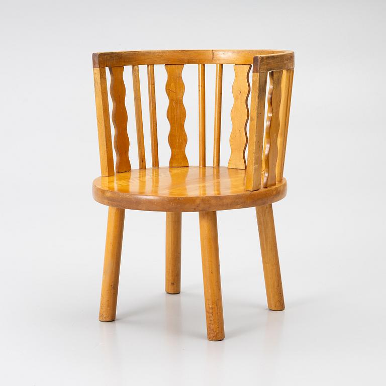 Armchair, sports cottage furniture, Steneby Hemslöjdsförening, mid-20th century.
