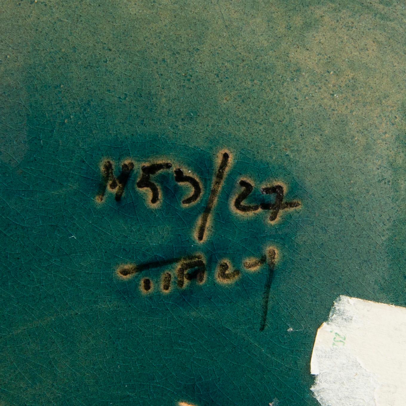 Skål, bordslampa samt fågel Bitossi Italien 1900-talets senare del delvis glaserat stengods.