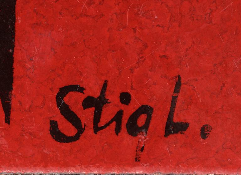 A Stig Lindberg & David Rosén enameled sofa tabe, Gustavsberg and Nordiska Kompaniet, 1960.