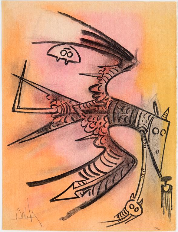 A SET of ten WIFREDO LAM coloured etchings, signed and numbered 79/262.