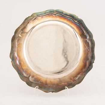 A Danish 20th century silver plate dated 1923, weight 600 grams.