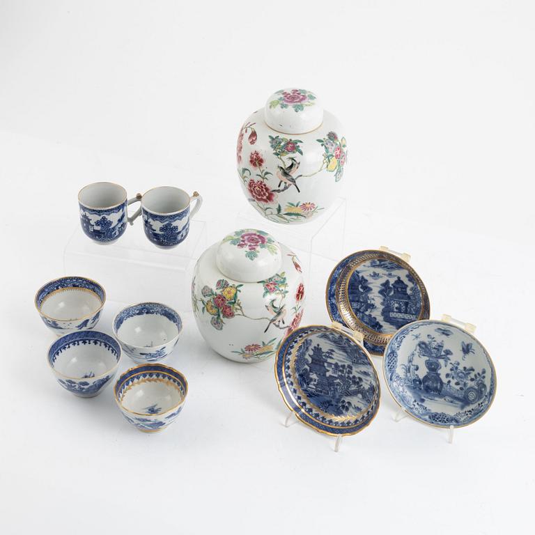 Ten pieces of porcelain, China, Qing dynasty, 18th-19th century.