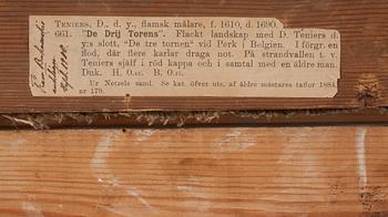 David Teniers d.y Follower of, The three towers at Perk, Belgium.