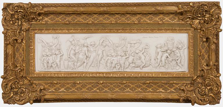 Relief, alabaster, 1800-tal.