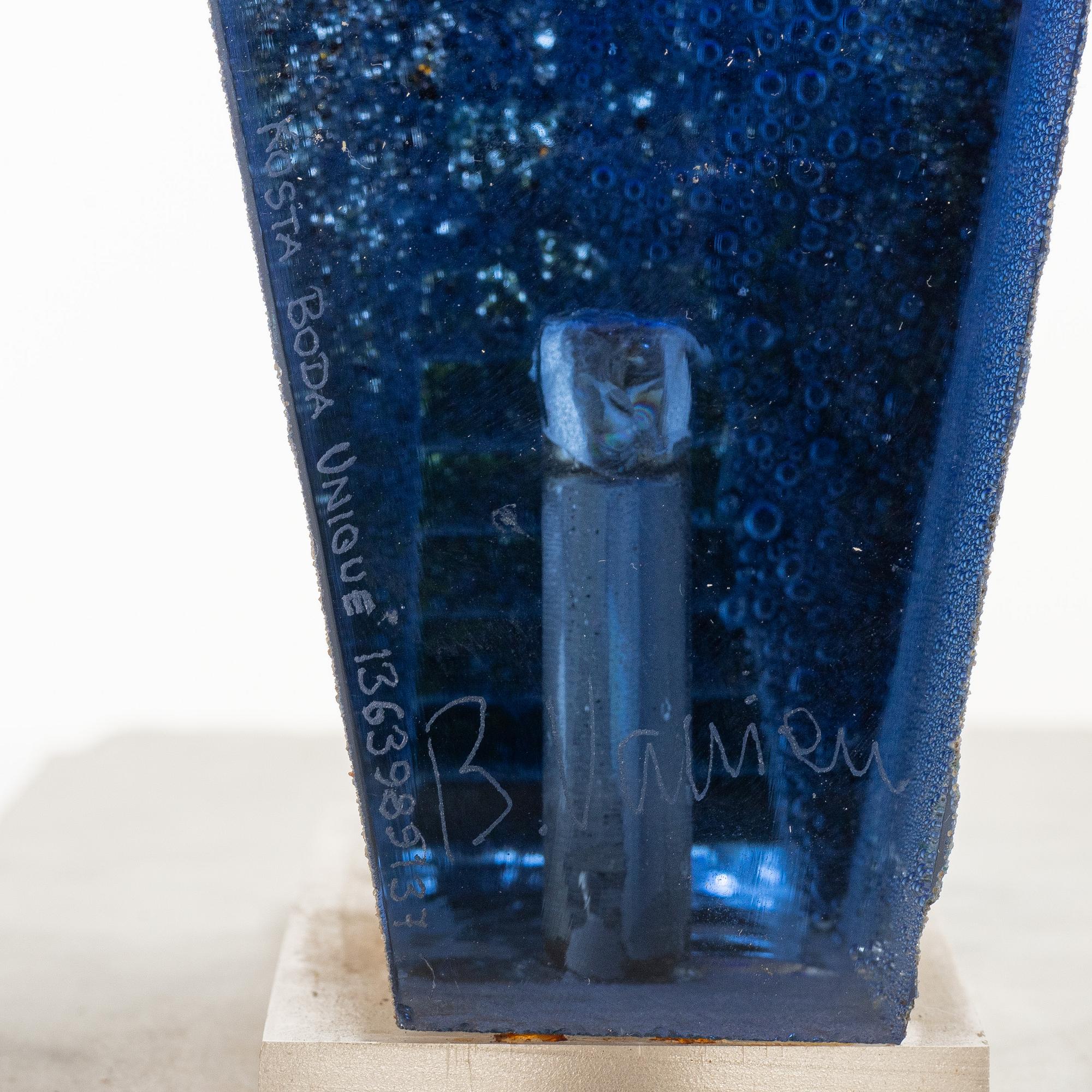 Bertil Vallien, a unique sand-cast glass sculpture, Kosta Boda.