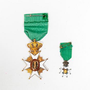 Order of the Vasa, Sweden, Knight's cross, gold 18k.