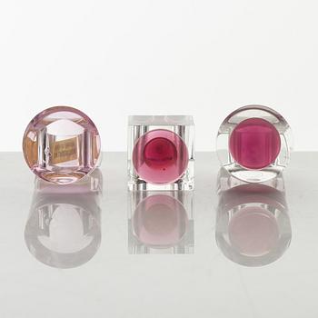 Siv Lagerström, three acrylic rings, 1970s.