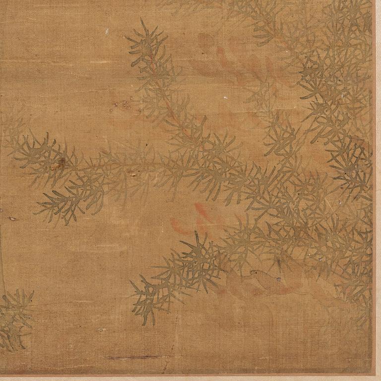 A painting of lotus flowers in Song style, in the style of Yun Shouping (1633-1690), Qing dynasty (1644-1912).