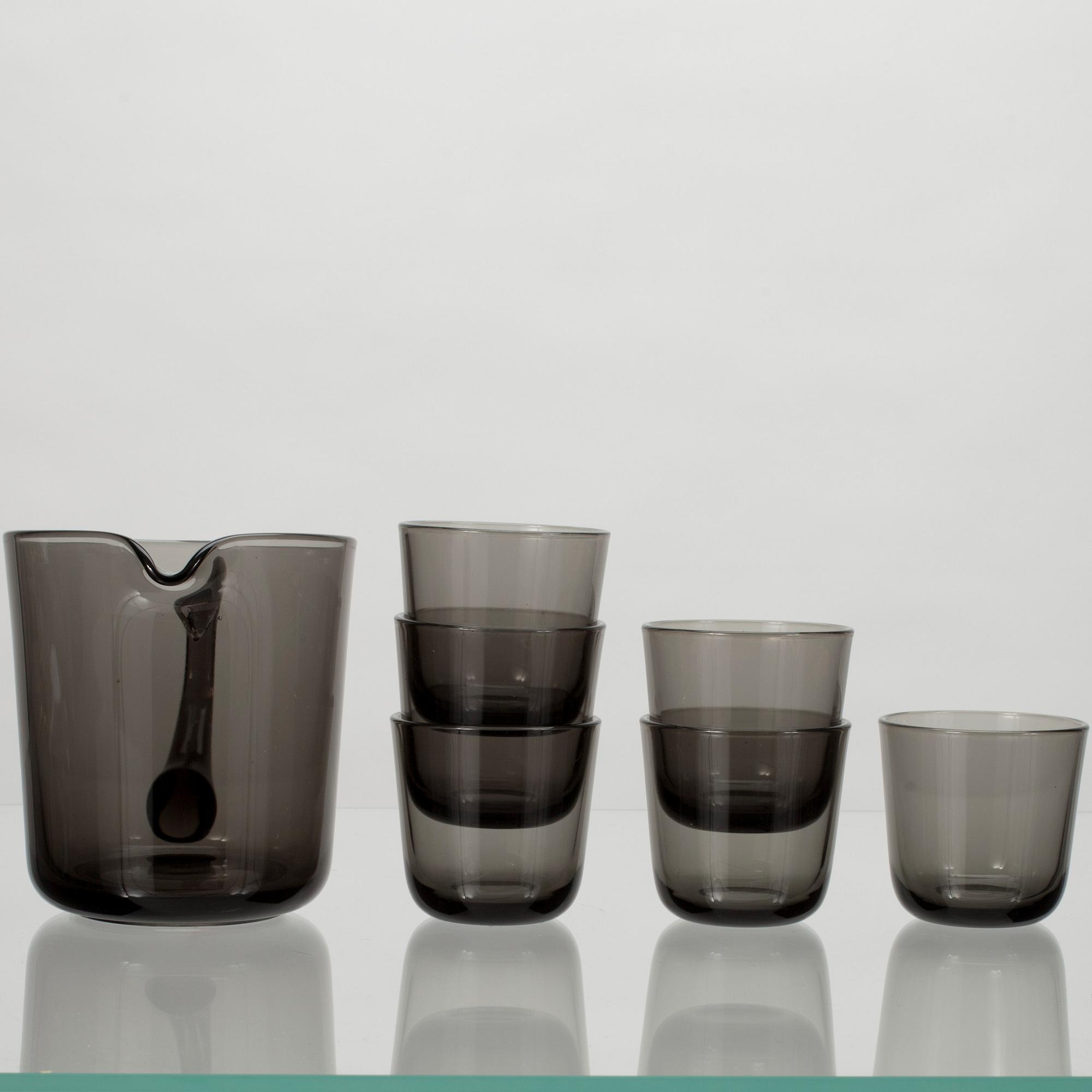 SAFTGLAS-SET I KORG, Kaj Franck, 1960-tal.