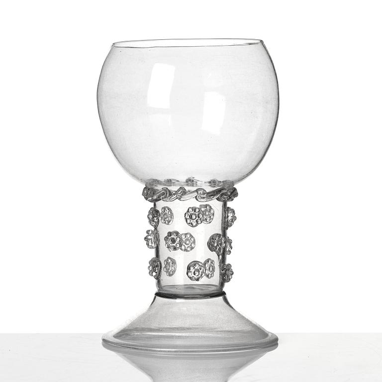 Pokal, glas. Skånska glasbruket, 1700-tal.