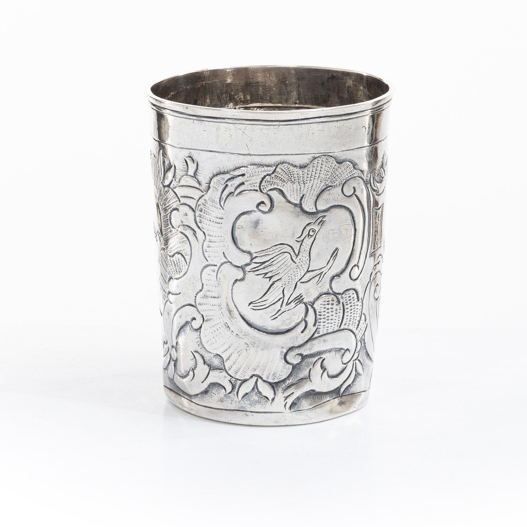 A Russian silver beaker, Moscow 1760s, unclear marks, probably Alexander Gillibrand (active 1753-1790).