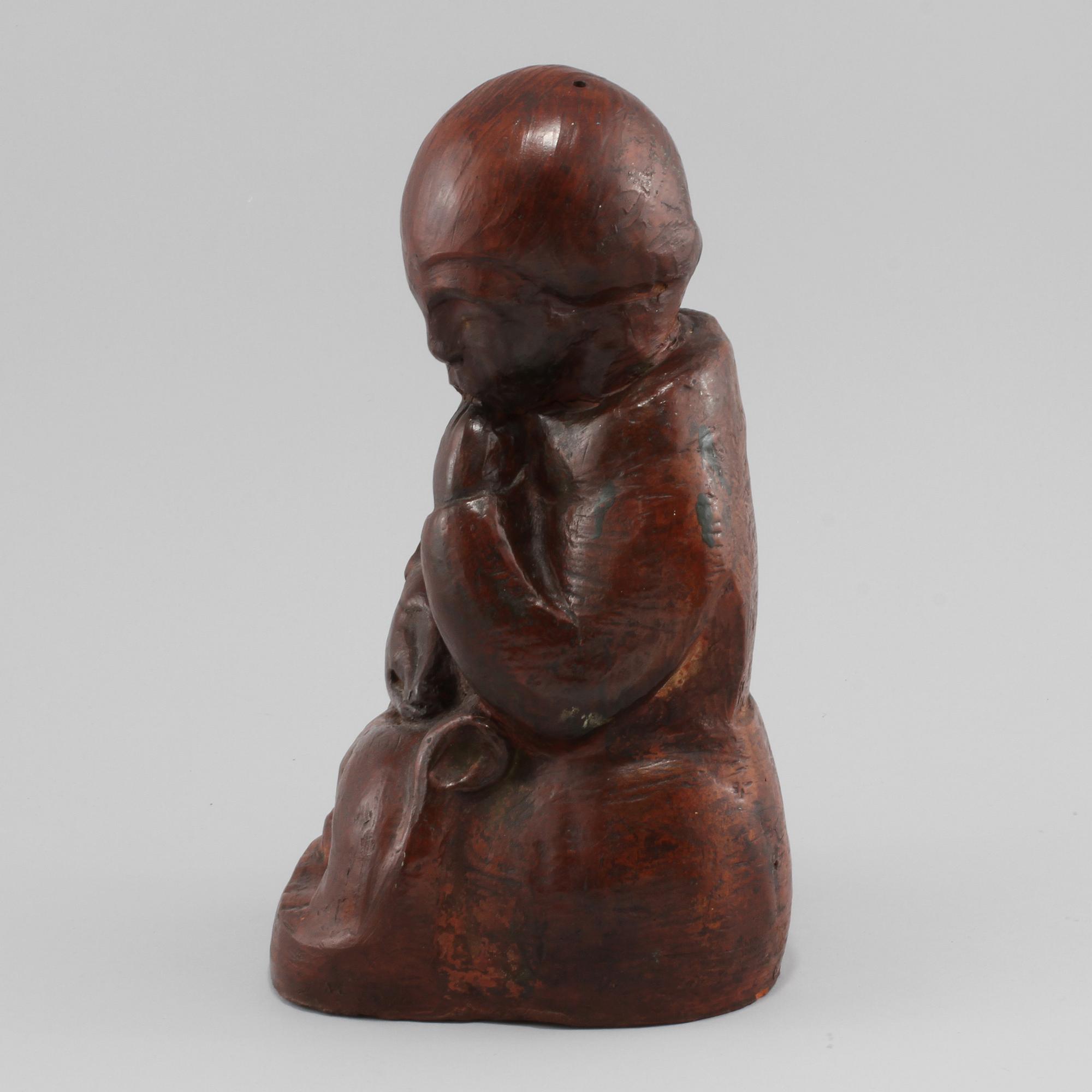 SKULPTUR, möjligen Camelo Pafumi, lergods, signerad C.P, 1900-tal.