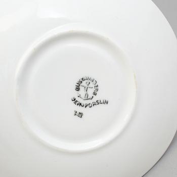 MAT- OCH KAFFESERVIS, 54 delar, benporslin, "Blå Blom", Old Gustavsberg, 1970/80-tal.