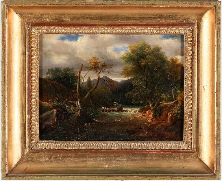 OKÄND KONSTNÄR, olja på duk, otydligt signerad och daterad C Wall... Paris 1834.