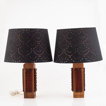 Table lamps, a pair, 1960s/70s.