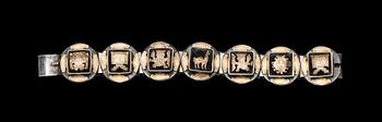 ARMBAND, silver detaljer i 18k guld. 1900-talets andra hälft. Vikt tot 47,5 g.