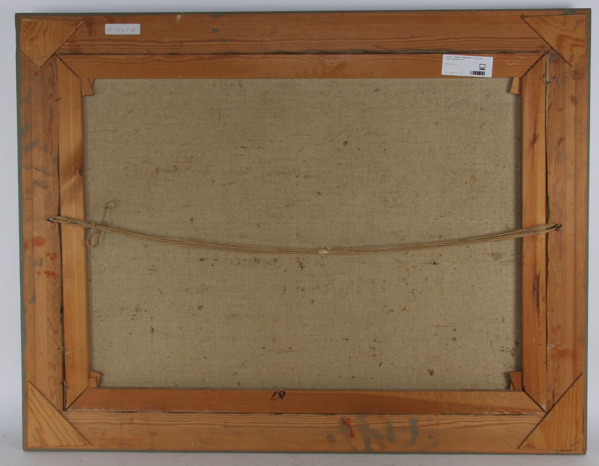 OKÄND KONSTNÄR. Olja på , sign Rosenkvist.