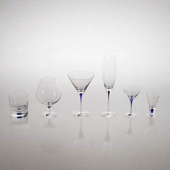 38 glasses by Erika Lagerbielke for Orrrefors, model "Intermezzo", second half of the 20th century.