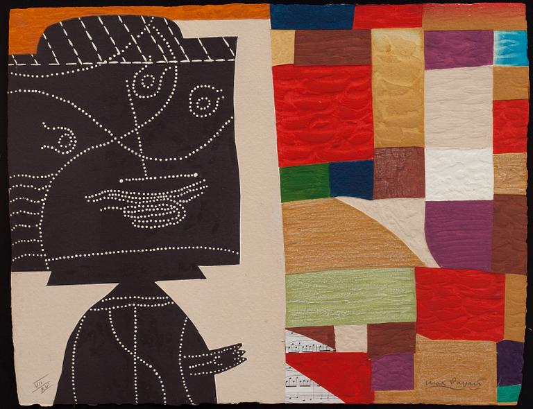 MAX PAPART, carborundum med collage. Signerad och numrerad VII/XV.