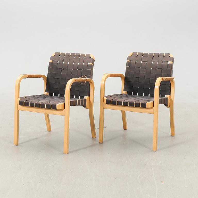 Alvar Aalto, a pair of armchairs model number 45, Finland, late 20th century.