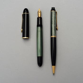 PENNOR 2 ST, Pelikan, blyerts- och bläckpenna, 1950-tal.